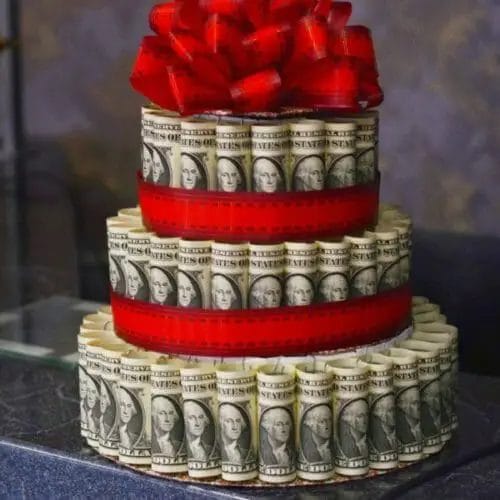 Is it tacky to write a check for a wedding gift? money cake